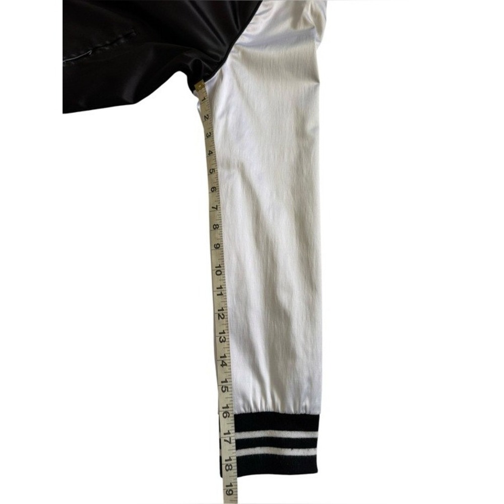 Full Tilt Reversible Satin Bomber Jacket Peacock Floral Embroidery Size Small - Picture 13 of 14
